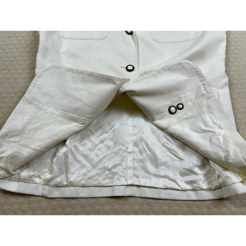 OBR Jacket Four Pocket Safari Classic Minimalist Blazer | Cream | Size Medium - Picture 6 of 10